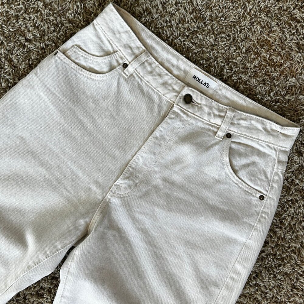 ROLLA'S Original High Rise Straight Jeans in Off White Size 29 Great condition - Picture 6 of 12